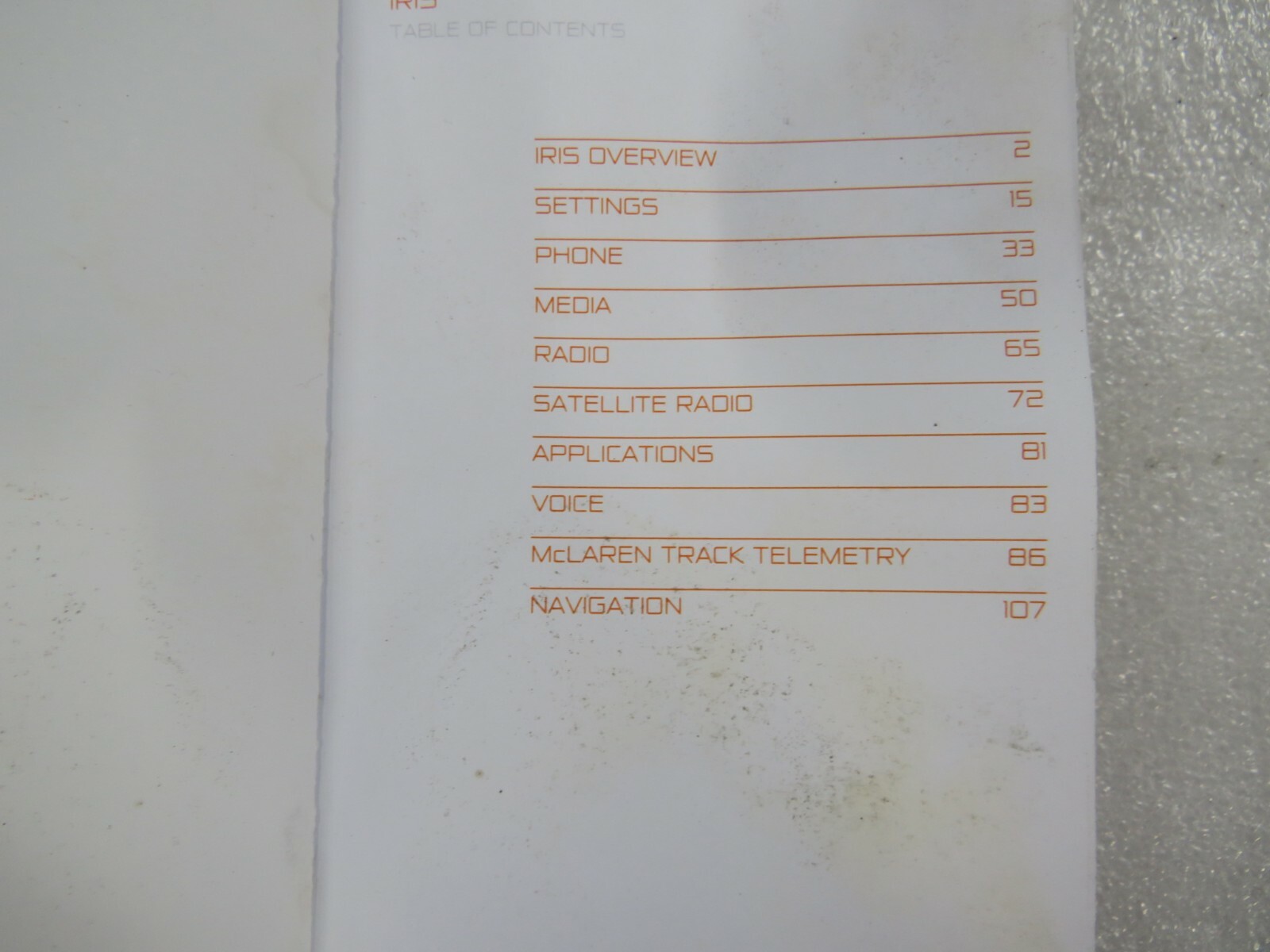 Mclaren 570S, IRIS User Guide, Used, P/N 13Q0168CP