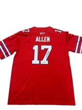 JOSH ALLEN RED Hand Signed Jersey #17 Buffalo...