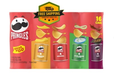 Pringles Assorted Potato Chips Variety Pack, 16-Count Lunch Snacks