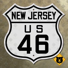 New Jersey US Route 46 highway road sign shield 1926 Clifton Fort Lee 16x16
