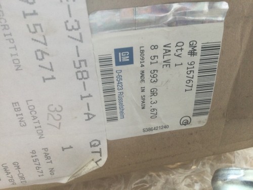 VALVOLA ORIGINALE VAUXHALL ASTRA G H ZAFIRA A CORSA C MERIVA A TIGRA B EGR 9157671 - Foto 3 di 9