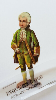 um 1900 Mann Junge Mode Glanzbild Prägedruck Ephemera Luxuspapier alt Geschenk