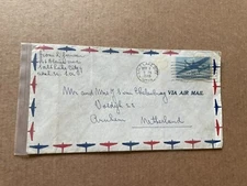 US 1945 Cover to Netherlands +Solo Franking #C30 Twin-Engine Plane +11/01/1945