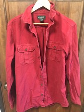 EDDIE BAUER OUTDOOR OUTFITTERS MENS HEAVY LONG SLEEVE SHIRT RED SIZE LRG TALL