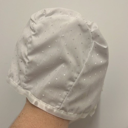 Vintage 3 Month White Baptism Christening 3-Piece Dress Cape Bonnet Sweet Lace - Foto 8 di 12