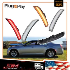 4PCS Clear Lens LED Side Marker Light Front Rear Lamp For 2015-2023 Chrysler 300