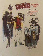 Original Vintage Superhero Rabid The Wonder Boy Hot Peel Iron On Transfer