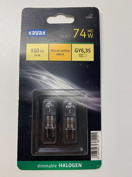 2X Xavax Halogen Lampe 50W GY6.35 12V Stiftsockellampe Warmweiß (112481)-image