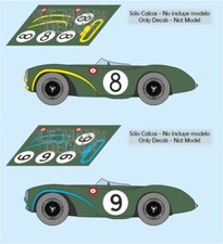 Decals Aston Martin DB3S Le Mans 1956 8 9 1:32 1:24 1:43 1:18 64 87 slot decals
