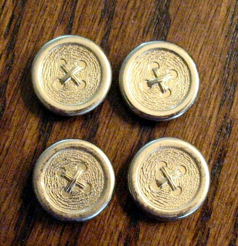 Avon Zitat Knopf Abdeckung Menge x 4 strukturiert goldfarben 0,5" Vintage Mode Accessoire