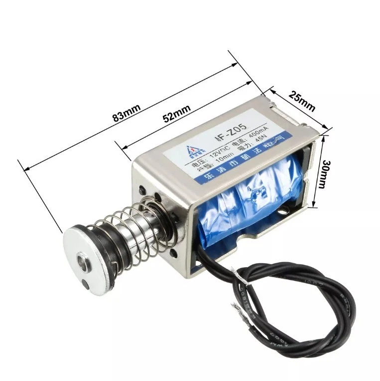 DC 12V 24V 45N 10mm Pull Push Type Frame Linear Motion Solenoid Electromagnet - Image 3 of 4