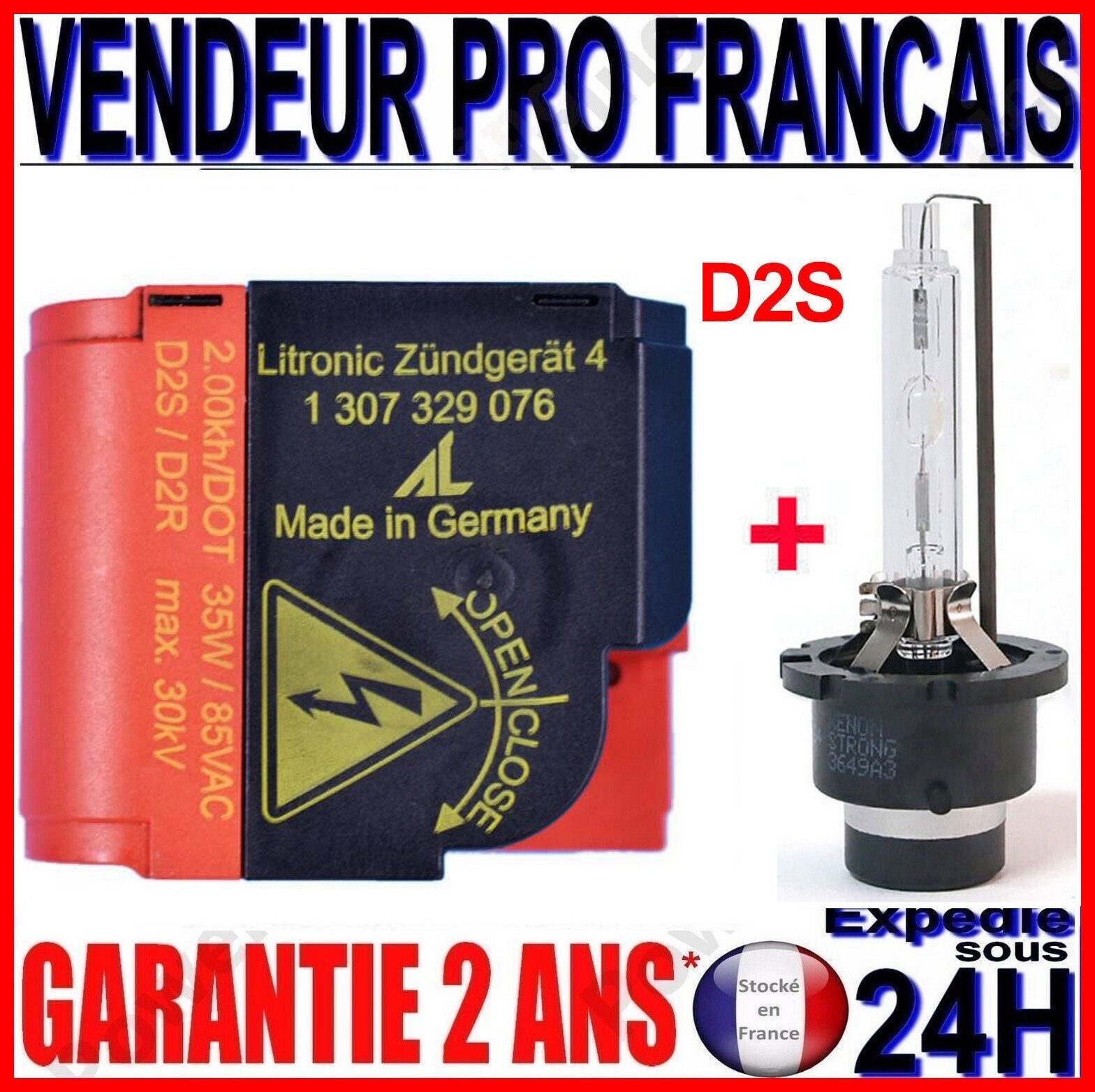 Allumeur 1307329076 xenon D2S résout les pannes de phare rose ou clignotant avec l ampoule 85122