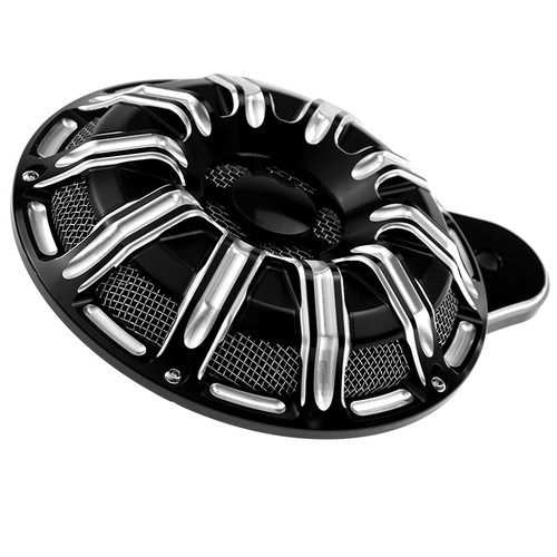 110dB Horn Black CNC Speaker Cover Fit For Harley Softail Touring Big Twin 91-23 - Picture 3 of 5