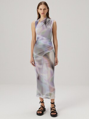 knee length dresses for ladies Misha Tillie Mesh Mini Dress in Lapis Blue  Suite 201