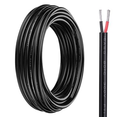 50FT/15M 16 Gauge Wire 2 Conductor Electrical Wire 16AWG Electrical Copper Cable