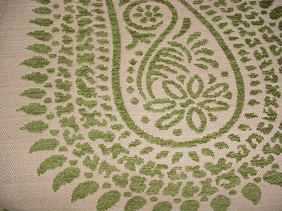 Tela de tapicería para cortinas verde albahaca cachemira Scalamandre M5 00042023 5-3/4Y Foto 3 de 4