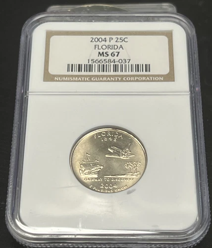 2004-P FLORIDA STATE QUARTER NGC MS-67 ACTUAL COIN #H135