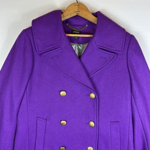 J Crew Peacoat Womens 8 Purple Classic Double Breasted Blazer Wool Blend - Picture 2 of 9