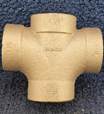 NIBCO 1-1/2'' Bronze DWV Double Tee, 1-1/2'' x 1-1/2'' x 1-1/2'' x 1-1/2''