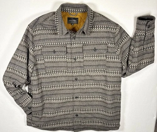 Banana Republic Men’s Quilted Wool Blend Shacket Geometric Button Lined XXL image 2