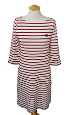 Henri Lloyd Women's 3/4 Sleeve  Boat Neck Shift Dress White / Red Striped Size M