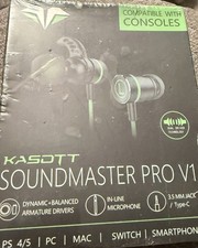 KASOTT SOUNDMASTER PRO V1 GAMING EARPHONES WITH DUAL AUDIO DRIVERS NEW