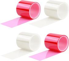 4PCS 16.4 Ft   1.98 Inch Tail Light Tape,Transparent  Red Tail Light Tape for T