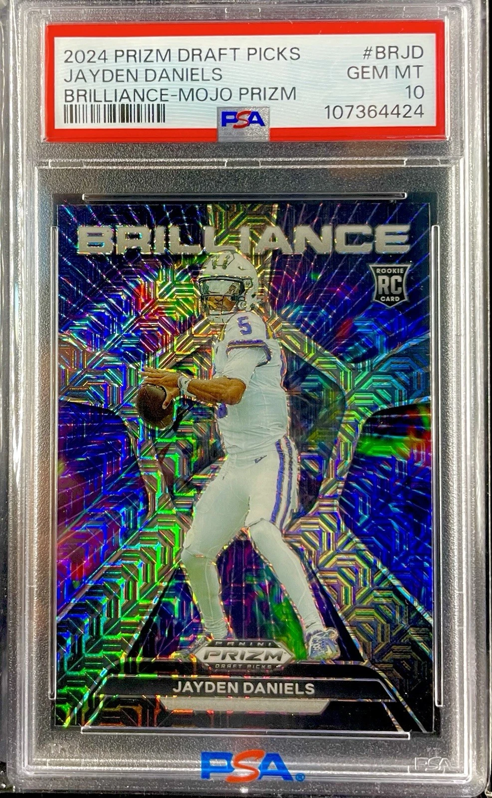 Jayden Daniels Panini Prizm Draft Picks Brilliance #BRJD Mojo Prizm