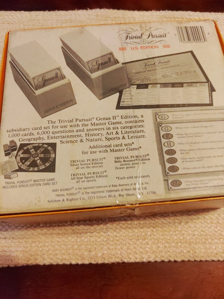 1984 Trival Pursuit + Genius II Addition Subsidiary Set  Use With Master Game - Image 3 of 3