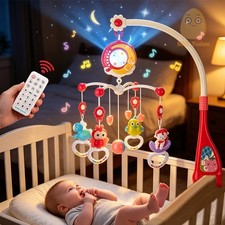Baby Crib Mobile with Music Songs,Lights Projection Rotating Toys For Boys Girls