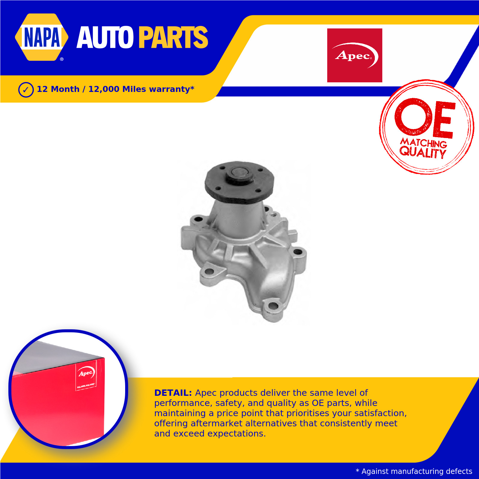 Water Pump AWP1370 Apec Coolant 2101050V25 21010V5500 21010V5525 21010V5526 New