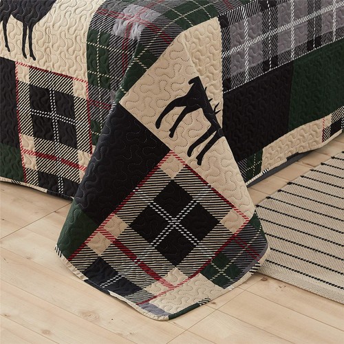 Lodge Bedspread Set King Size Rustic Cabin Quilt Set Deer Bedding Sets Lightw... - Bild 7 von 7