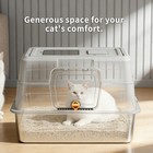 Stainless Steel Litter Box With Lid, Enclosed Covered Cat Litter Box For Cats