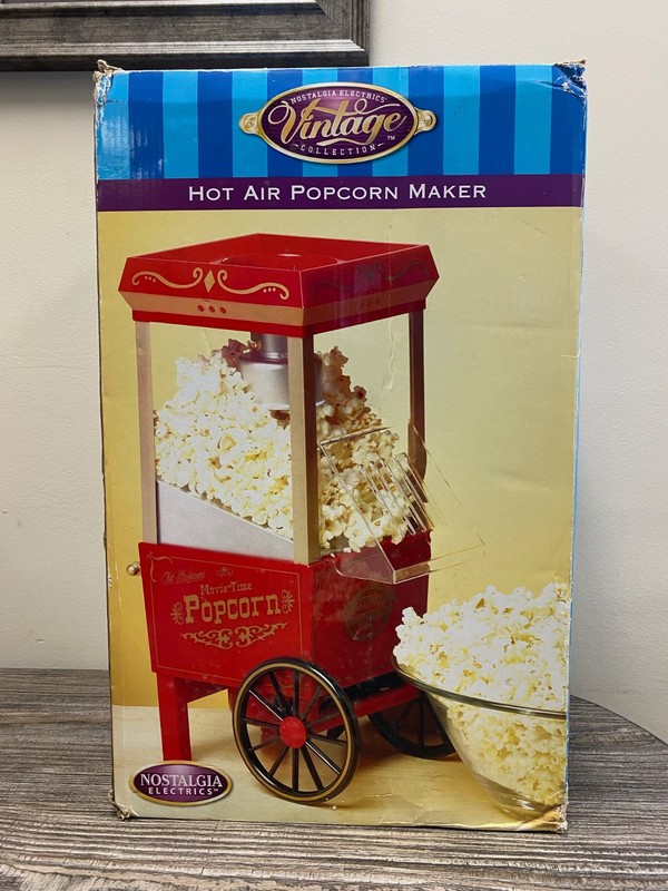 NEW! Vintage Nostalgia Electrics 12 Cup Tabletop Hot Air Popcorn Popper in Red