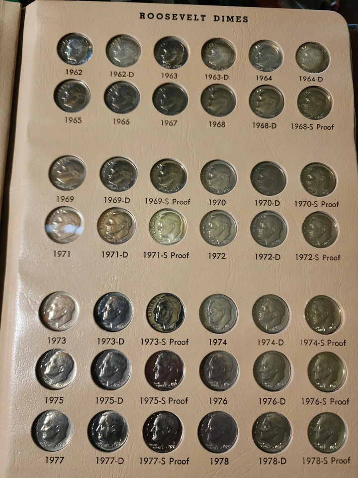 1946-2013 Roosevelt Dimes With Silver&Clad Proofs Full Album  - Image 3 of 4
