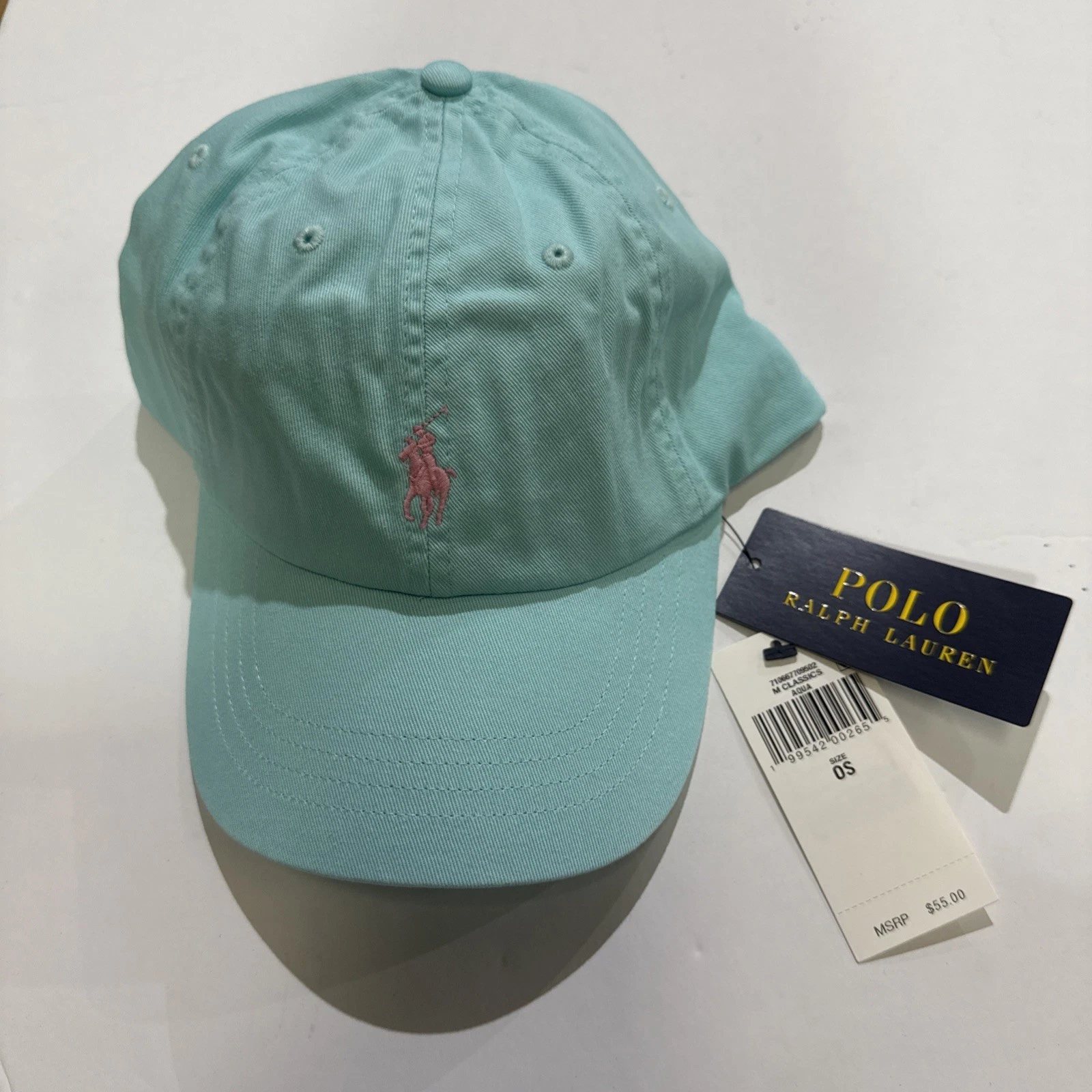 Polo Ralph Lauren Iconic Cotton Chino Ball Cap New Aqua OSFA Adjustable NWT