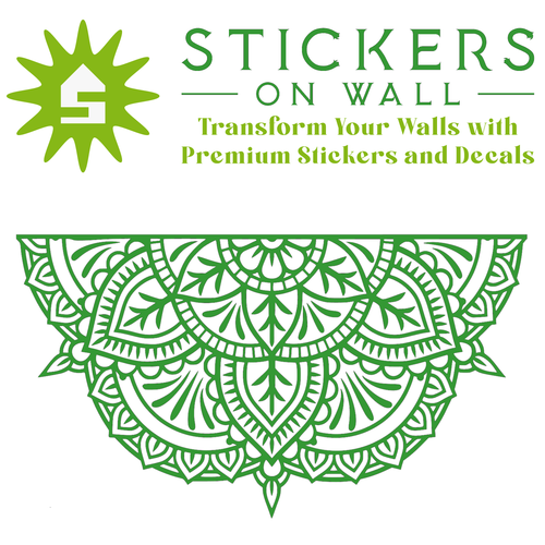 Large Boho Half Mandala Wall Sticker Bedroom Removable Vinyl Decal - Picture 3 of 23