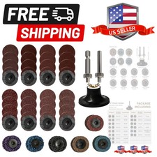 55Pcs 2 inch Roll Lock Quick Change Discs Set, Sanding Discs with 1/4" Holder...