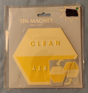 CLEAN / DIRTY Yellow Tin Dishwasher Magnet NEW!
