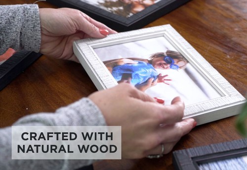 24x42 Frame White Scuffed Rustic Solid Wood Picture Frame | 0.75 Inch Moulding W - Picture 4 of 9
