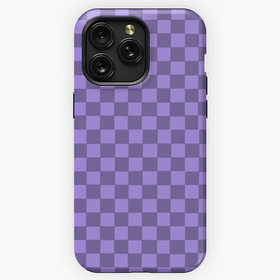 Purple Checker Pattern Minimal Aesthetic Style iPhone Case for 17 16 15 14 13 12