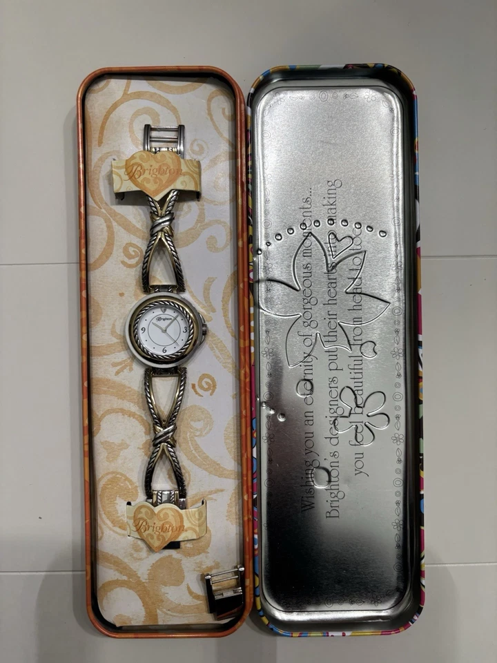 Классические женские часы Brighton Balboa с серебристым золотистым ремешком на веревке - Изображение 2 из 3