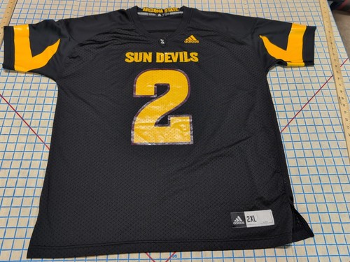 NCAA Adidas Arizona State ASU Sun Devils Alternate Jersey #2 BLACK Men's 2XL ~12