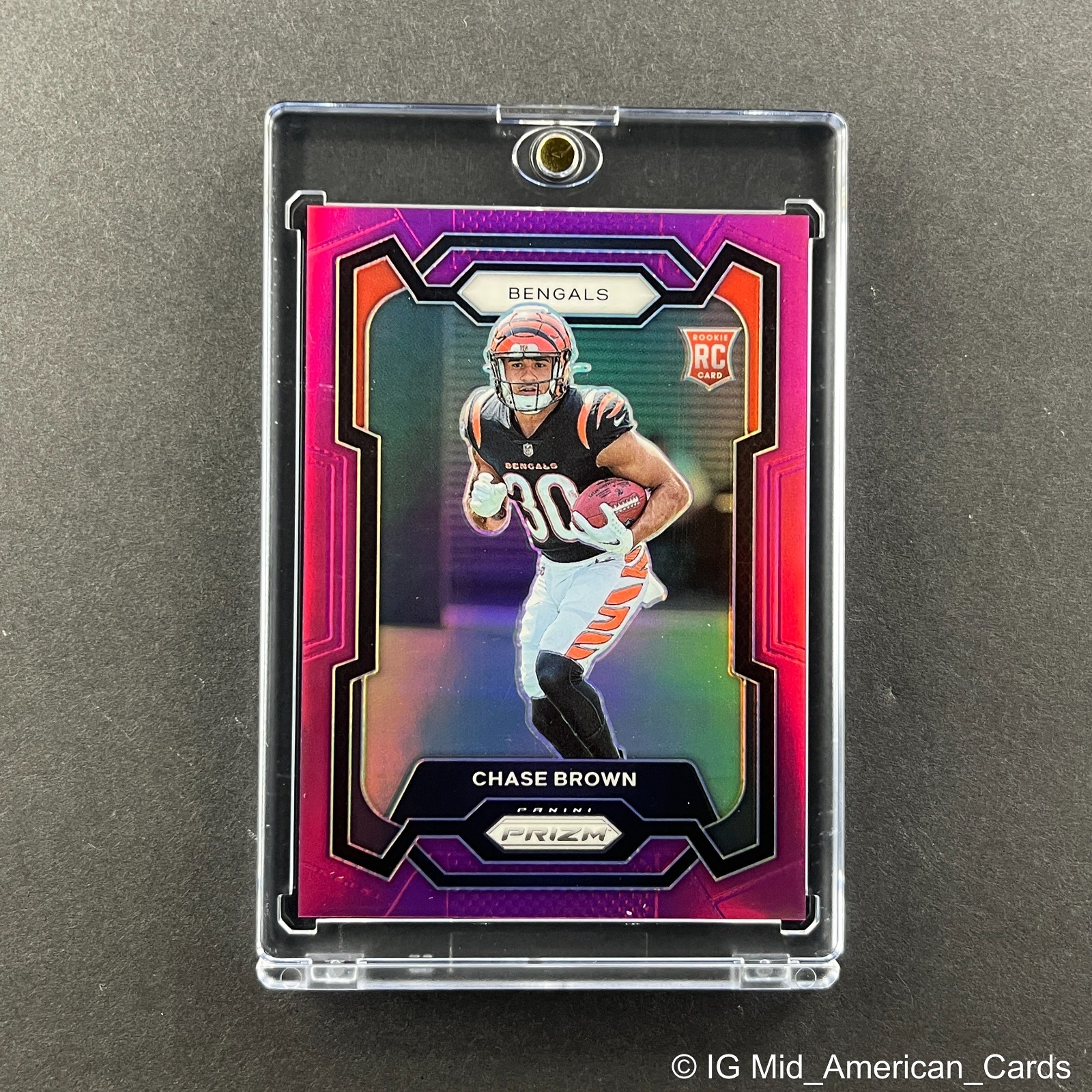 2023 Panini Prizm Chase Brown Rookie Purple Prizm #318 Cincinnati Bengals /125