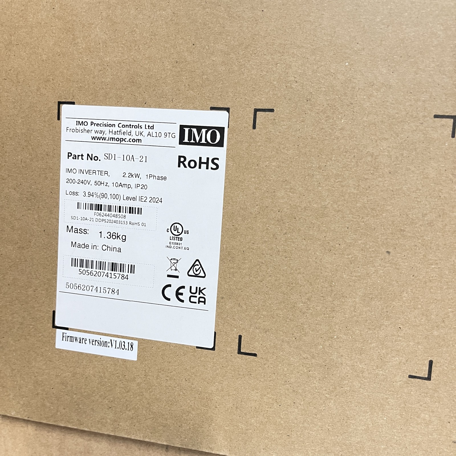 Inverter Drive SD1-10A-21 IMO 2.2kW 1PH 200-240V 10A IP20