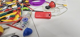 K'NEX Black Box Hard Carry Case  filled with Knex, Motor & Instructions As Is 