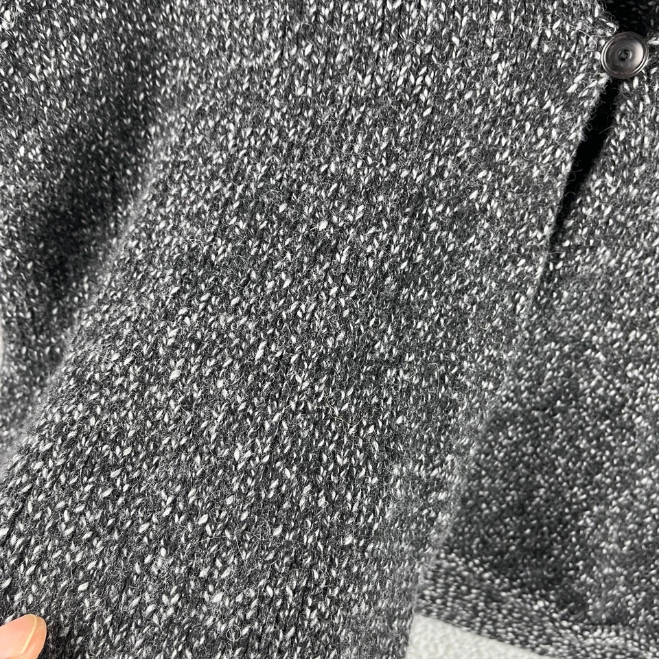 Suéter corto Eileen Fisher para mujer L negro lana cachemir angora pelo de conejo Foto 2 de 4