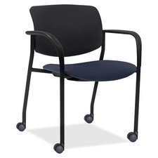 Lorell Stack Chairs with Plastic Back & Fabri...