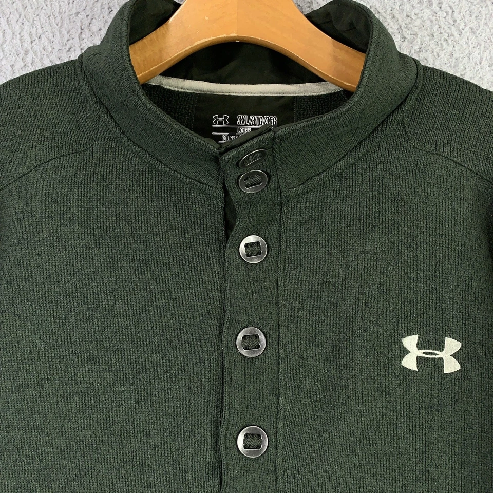 Under Armour Pullover Herren 3XL Grün ColdGear Storm Snap Henley Fleecepullover - Bild 3 von 4