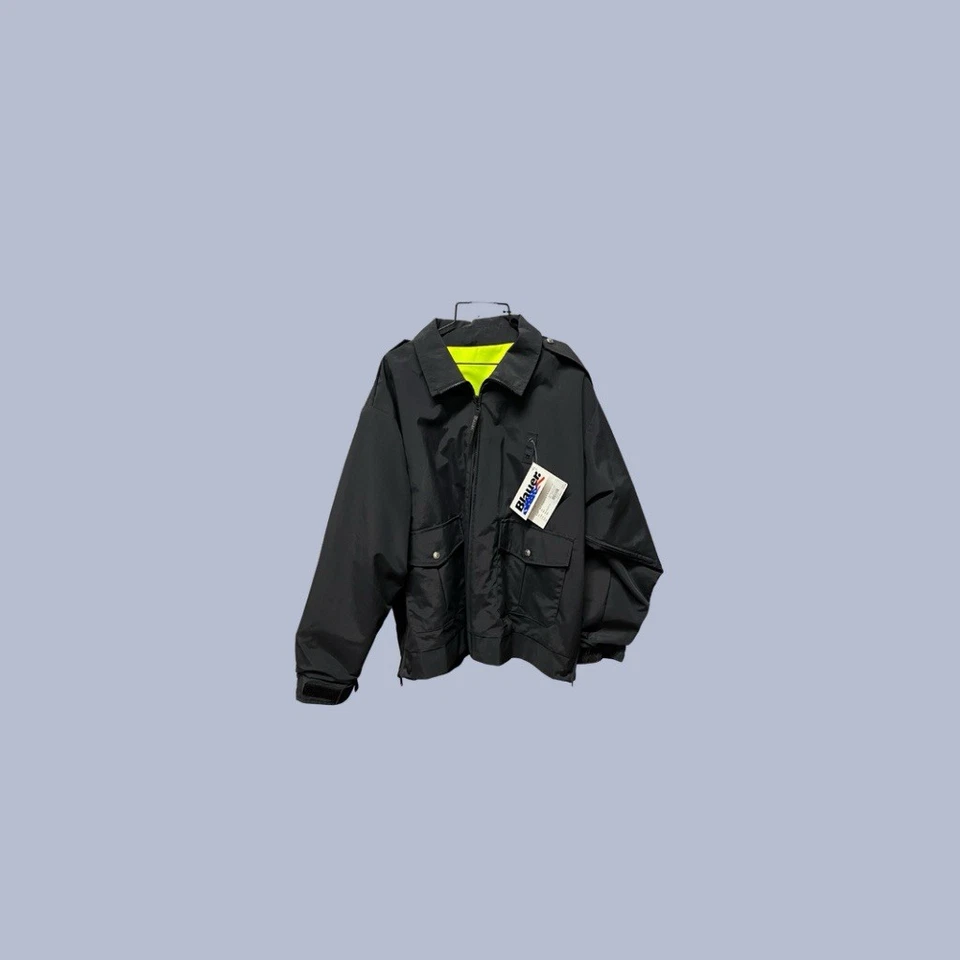 Blauer 6001 B.Dry Reversible Waterproof Bomber Jacket Black Hi Vis Yellow 2XL - Image 2 of 4